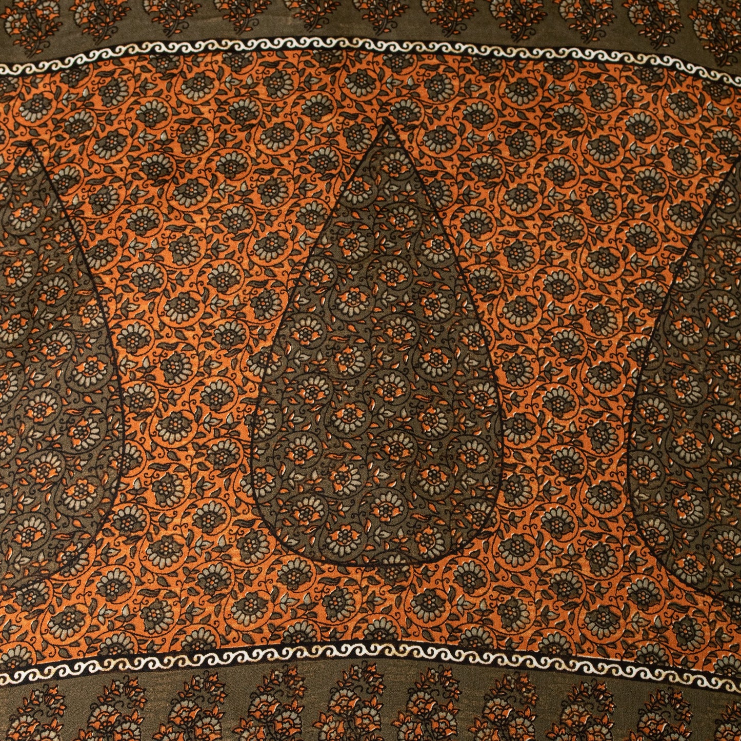 Sanskriti Vintage Sarees Green Indian Moss Crepe Sari Printed Soft Craft Fabric