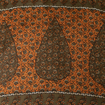 Sanskriti Vintage Sarees Green Indian Moss Crepe Sari Printed Soft Craft Fabric