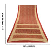 Sanskriti Vintage Sarees Dark Red Printed Moss Crepe Sari Soft 5yd Craft Fabric