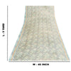 Sanskriti Vintage Sarees Ivory & Blue Moss Crepe Printed Sari 5+yd Craft Fabric