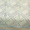 Sanskriti Vintage Sarees Ivory & Blue Moss Crepe Printed Sari 5+yd Craft Fabric