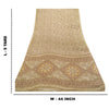 Sanskriti Vintage Sarees Brown Moss Crepe Printed Sari Soft Floral Craft Fabric