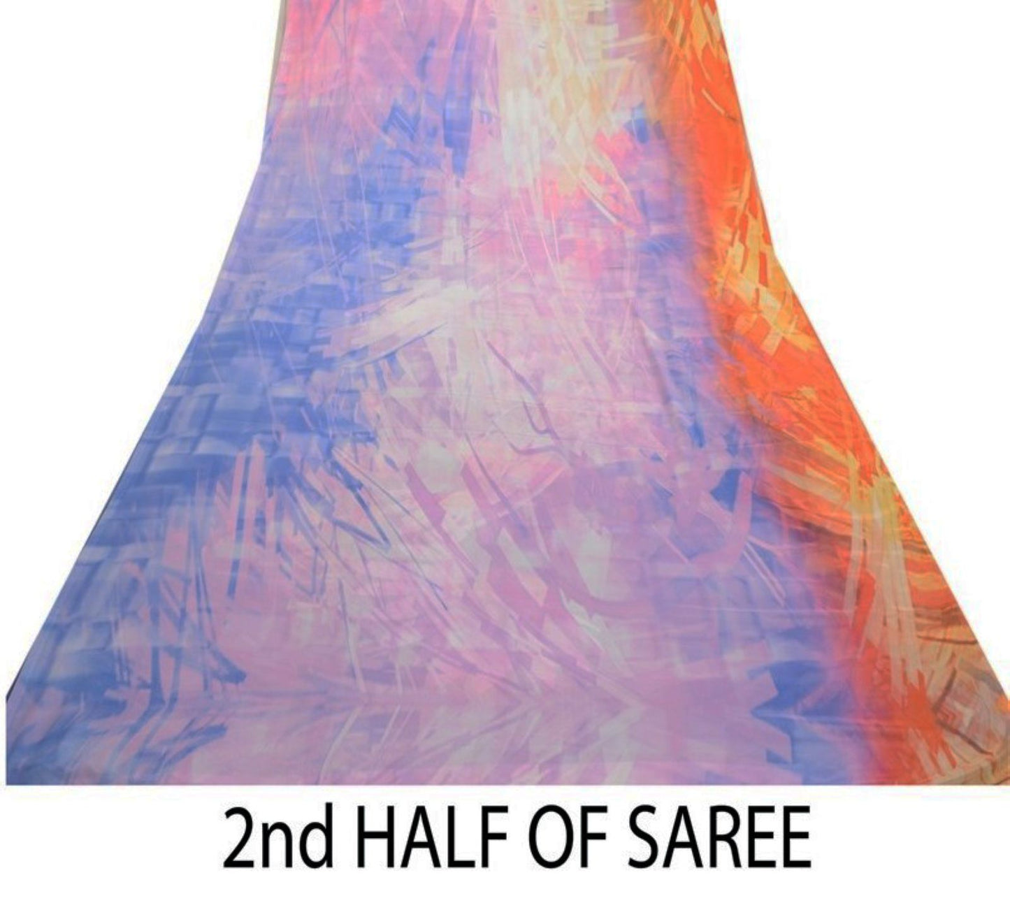 Sanskriti Vintage Saree Purple Moss Crepe Digital Print Floral Fabric 5.5YD Sari