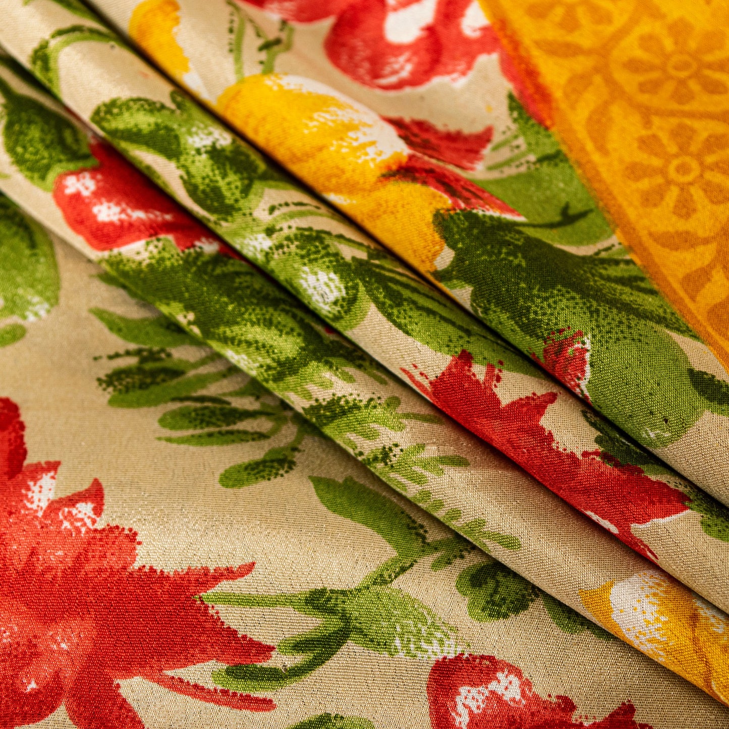 Sanskriti Vintage Sarees Indian Pale-Cream Printed Moss Crepe Sari Craft Fabric