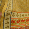 Sanskriti Vintage Sarees Indian Green Printed Moss Crepe Sari Soft Craft Fabric