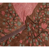 Sanskriti Vintage Sarees Indian Pink Printed Moss Crepe Sari Soft Craft Fabric