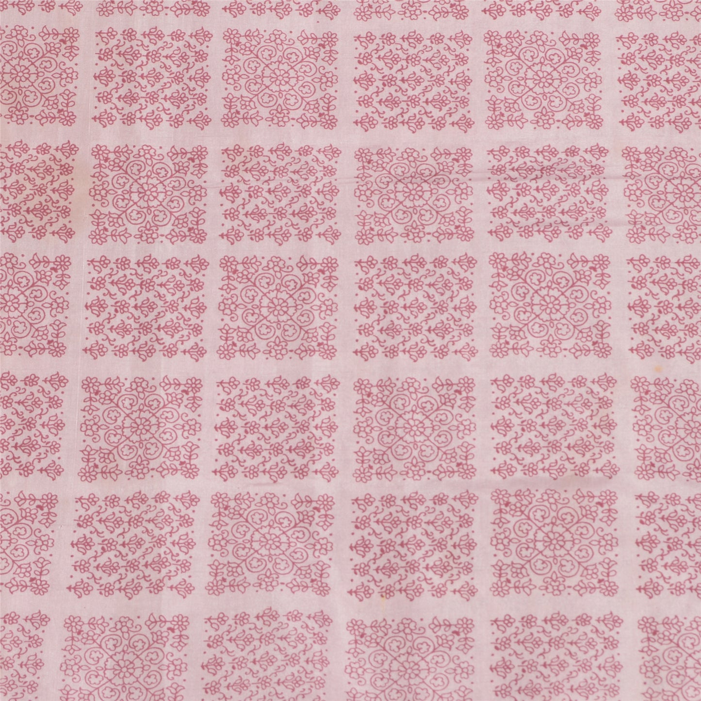 Sanskriti Vintage Sarees Pink Moss Crepe Printed Sari Floral Soft Craft Fabric