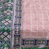 Sanskriti Vintage Sarees Pink Moss Crepe Printed Sari Floral Soft Craft Fabric