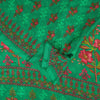 Sanskriti Vintage Sarees Green Moss Crepe Floral Printed Sari 6yd For Crafters