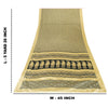 Sanskriti Vintage Sarees Black & Lemon Moss Crepe Floral Print Indian 5+yd Sari
