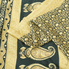 Sanskriti Vintage Sarees Black & Lemon Moss Crepe Floral Print Indian 5+yd Sari