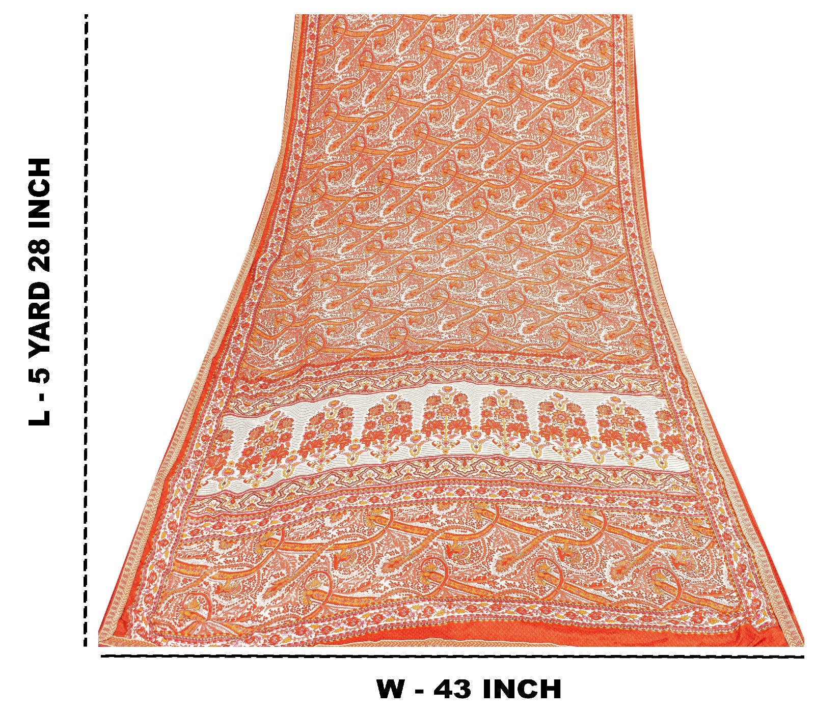 Sanskriti Vintage Craft Supplies Home Decor Red Sarees Floral Printed Moss Crepe