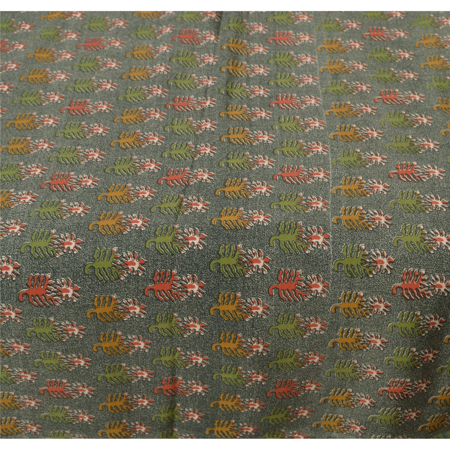 Sanskriti Vintage Black Sarees Moss Crepe Printed Sari 5 Yard Craft Soft Fabric