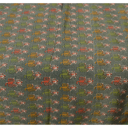 Sanskriti Vintage Black Sarees Moss Crepe Printed Sari 5 Yard Craft Soft Fabric