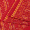 Sanskriti Vintage Sarees Red Moss Crepe Paisley Print 5+YD Indian Craft DecoSari