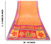 Sanskriti Vintage Sarees Craft Supplies Red Floral Printed 5YD Moss Crepe Sari