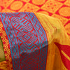 Sanskriti Vintage Sarees Craft Supplies Red Floral Printed 5YD Moss Crepe Sari