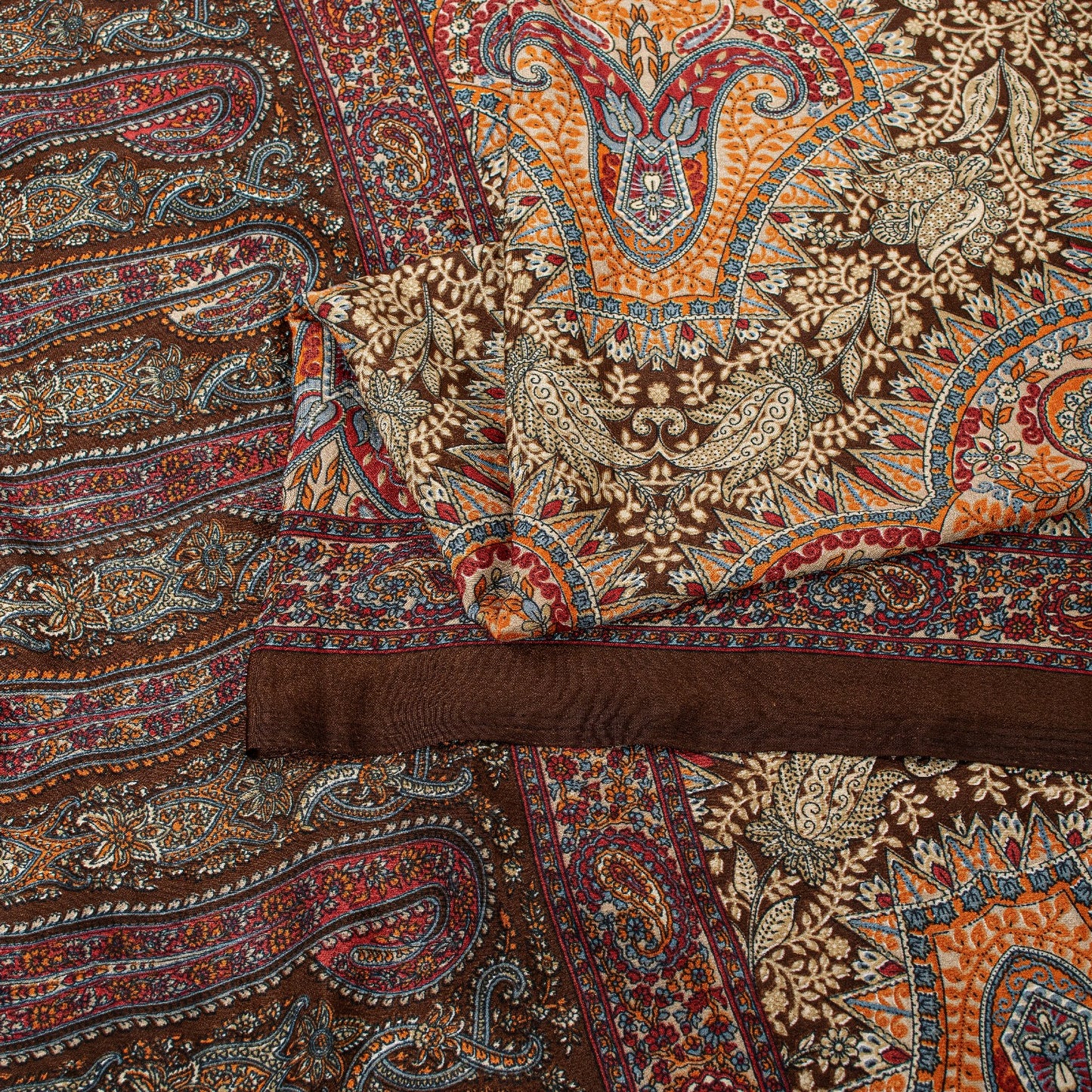 Sanskriti Vintage Craft Supplies Home Deco Ivory Floral Print 6YDSari Moss Crepe