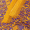Sanskriti Vintage Craft Supplies Home Deco YellowFloral Print 5YDSari Moss Crepe