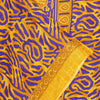 Sanskriti Vintage Craft Supplies Home Deco YellowFloral Print 5YDSari Moss Crepe