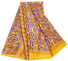 Sanskriti Vintage Craft Supplies Home Deco YellowFloral Print 5YDSari Moss Crepe