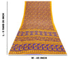 Sanskriti Vintage Craft Supplies Home Deco YellowFloral Print 5YDSari Moss Crepe