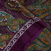 Sanskriti Vintage Sarees Wine Moss Crepe Floral Printed Sari 7yd Craft Fabric