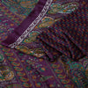Sanskriti Vintage Sarees Wine Moss Crepe Floral Printed Sari 7yd Craft Fabric