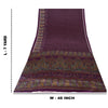 Sanskriti Vintage Sarees Wine Moss Crepe Floral Printed Sari 7yd Craft Fabric
