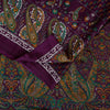 Sanskriti Vintage Sarees Wine Moss Crepe Floral Printed Sari 7yd Craft Fabric