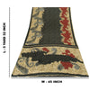 Sanskriti Vintage Sarees Black & Cream Moss Crepe Paisley Print Sari 5+yd Fabric
