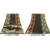 Sanskriti Vintage Sarees Black & Cream Moss Crepe Paisley Print Sari 5+yd Fabric