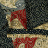 Sanskriti Vintage Sarees Black & Cream Moss Crepe Paisley Print Sari 5+yd Fabric