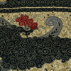 Sanskriti Vintage Sarees Black & Cream Moss Crepe Paisley Print Sari 5+yd Fabric