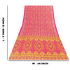 Sanskriti Vintage Indian Sarees Pink Moss Crepe Printed Sari 5+YD Craft Fabric