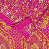 Sanskriti Vintage Indian Sarees Pink Moss Crepe Printed Sari 5+YD Craft Fabric