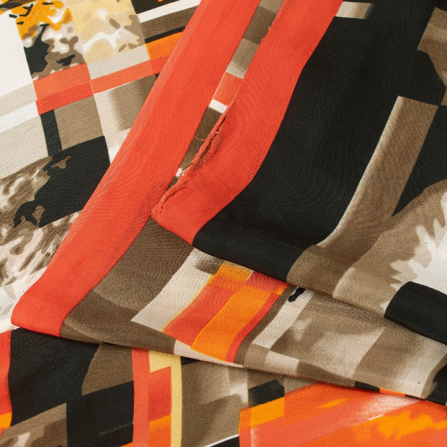 Sanskriti Vintage Sarees Moss Crepe Digital Print Abstract 5+YD Crafters Upcycle