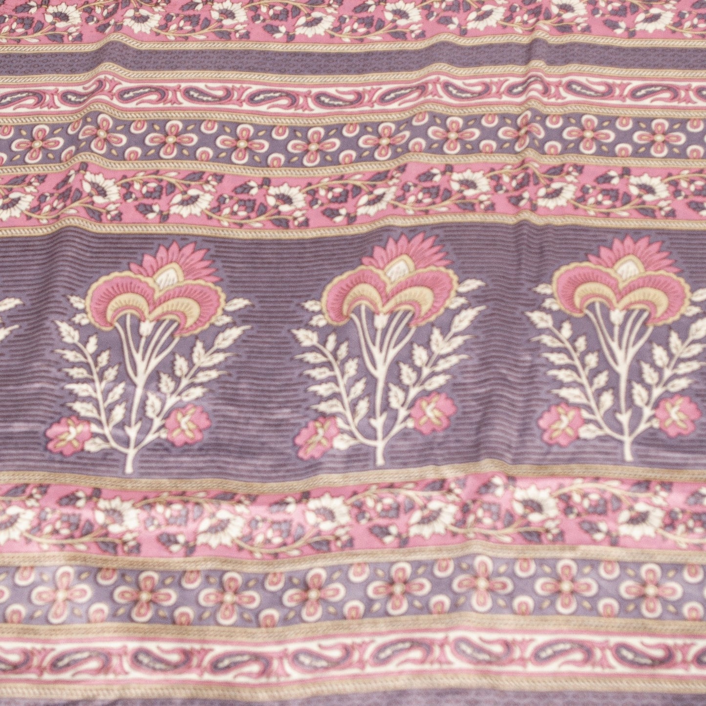 Sanskriti Vintage Sarees White Moss Crepe Floral Printed 5+yd Dressmaking Sari