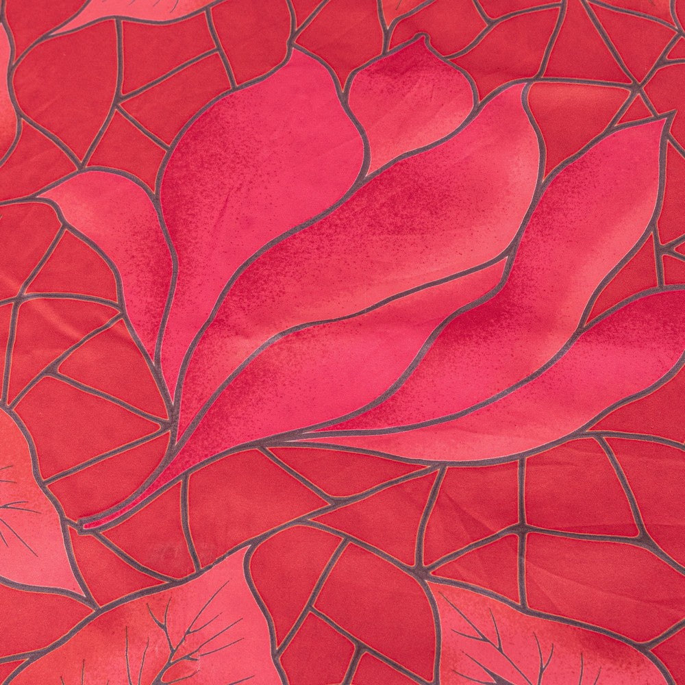 Sanskriti Vintage Sarees Red & Pink Floral Print 5+YD Moss Crepe Crafter's Sari