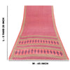 Sanskriti Vintage Sarees Pink Moss Crepe Floral Block Printed 5+YD Indian Sari