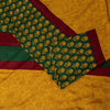 Sanskriti Vintage Saree Yellow Moss Crepe Floral Printed Sari 6+YD Craft Fabric