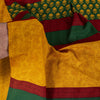 Sanskriti Vintage Saree Yellow Moss Crepe Floral Printed Sari 6+YD Craft Fabric
