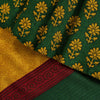 Sanskriti Vintage Saree Yellow Moss Crepe Floral Printed Sari 6+YD Craft Fabric