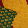 Sanskriti Vintage Saree Yellow Moss Crepe Floral Printed Sari 6+YD Craft Fabric