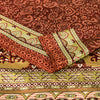 Sanskriti Vintage Sarees Red Pure Crepe Floral Print 5+YD Soft Smooth FabricSari