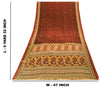 Sanskriti Vintage Sarees Red Pure Crepe Floral Print 5+YD Soft Smooth FabricSari