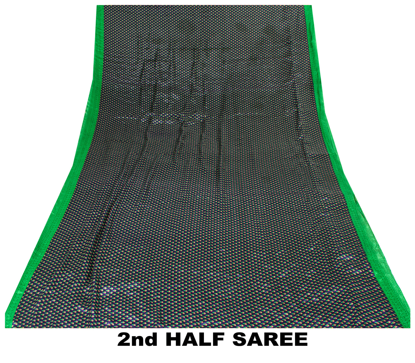 Sanskriti Vintage Sarees Craft Supplies Purple Floral Print 5YD Moss Crepe Sari