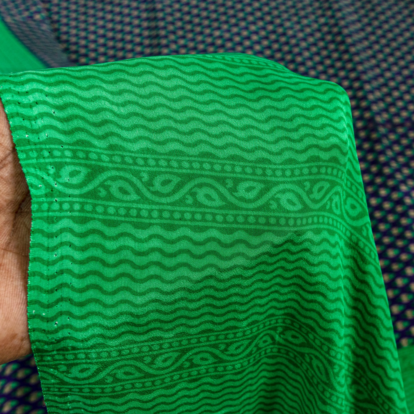 Sanskriti Vintage Sarees Craft Supplies Purple Floral Print 5YD Moss Crepe Sari