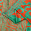 Sanskriti Vintage Sarees Craft Supplies Green Paisley Print 5YD Moss Crepe Sari
