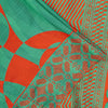 Sanskriti Vintage Sarees Craft Supplies Green Paisley Print 5YD Moss Crepe Sari